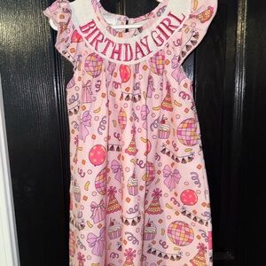 Charming Pink 'Birthday Girl' Smocked Dress